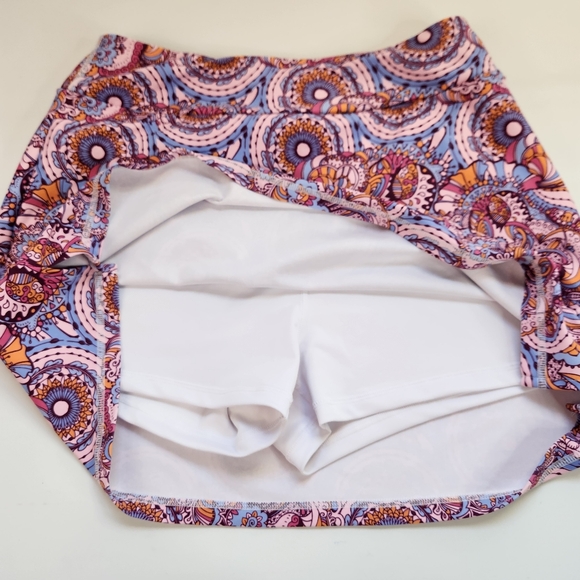 LouKeith Tennis Skirt Women M Skort Golf Pickleball Activewear Pink Orange Blue - Picture 6 of 15